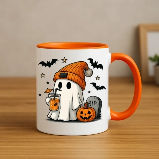 Halloween hrnek – Roztomilý duch s dýní