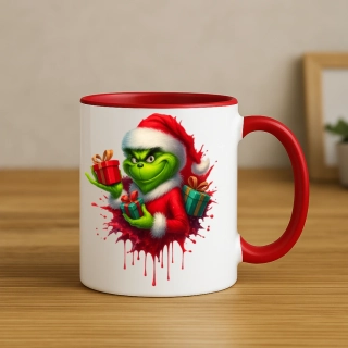 Vánoční hrnek – Grinch v červené čepici
