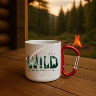 Plecháček s karabinou „Wild – Not all who wander are lost“ 🏕️
